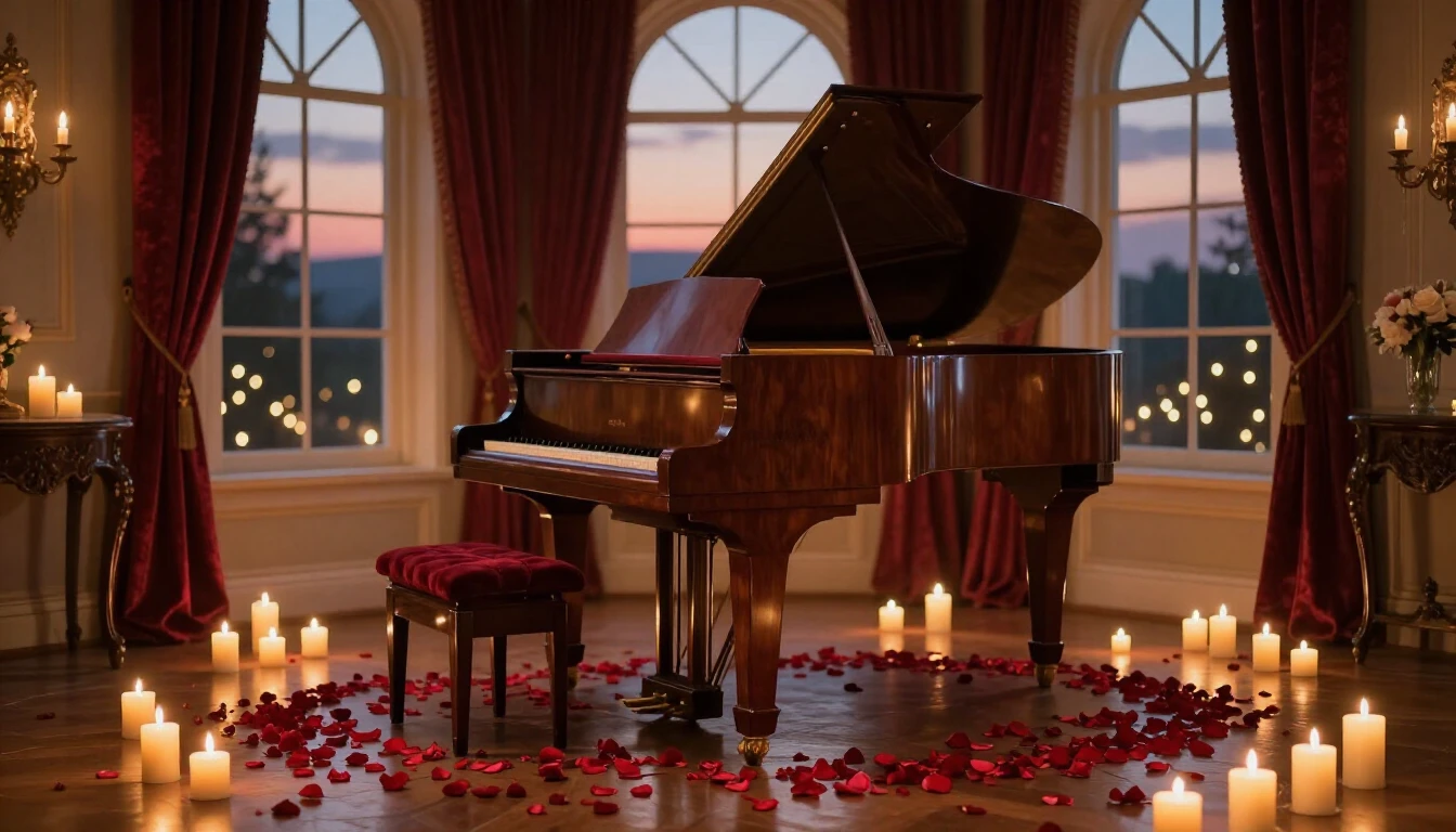 A breathtaking cinematic scene of a cozy, dimly lit room dur...