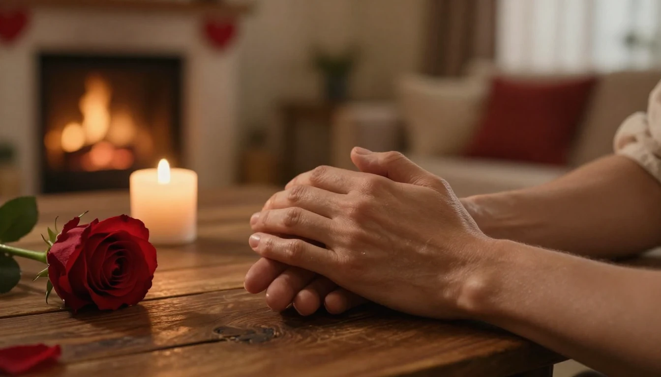 A highly detailed cinematic close-up shot of two hands holdi...
