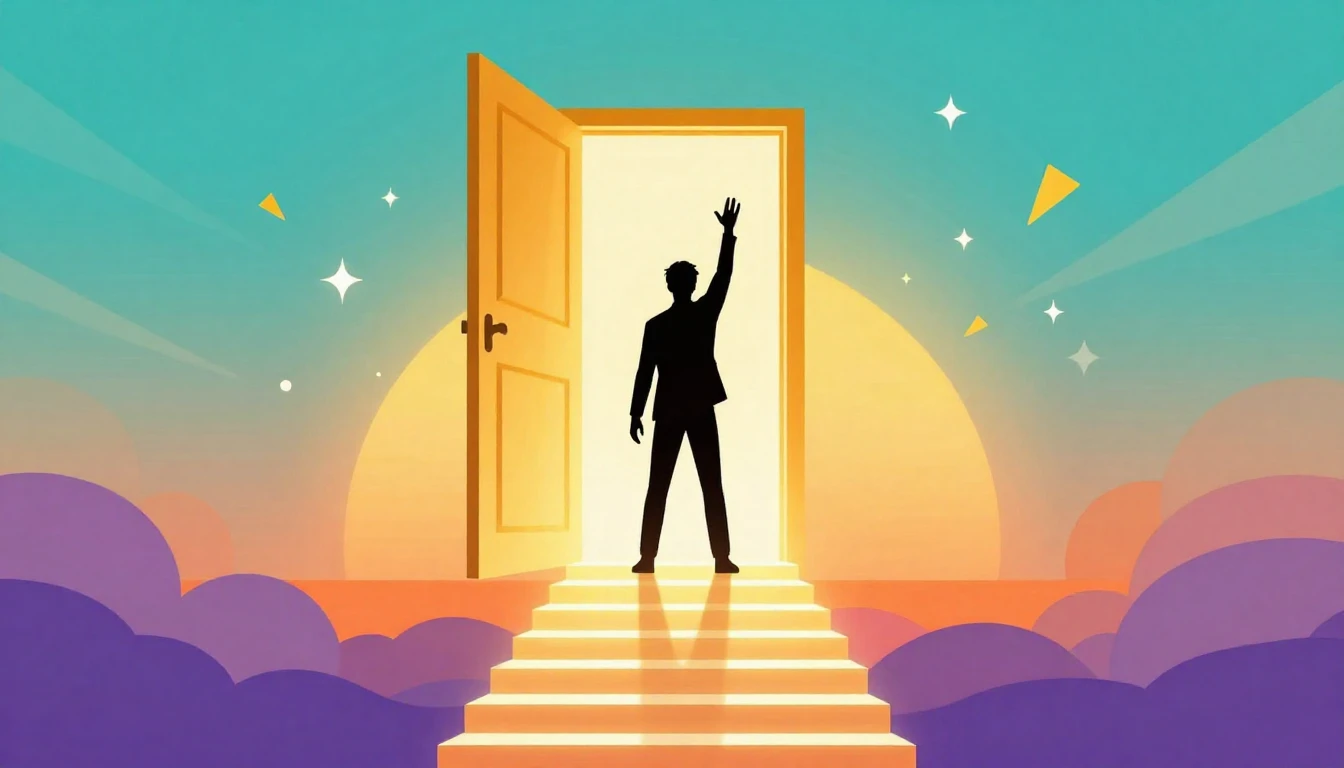 A vibrant and uplifting illustration symbolizing a career br...