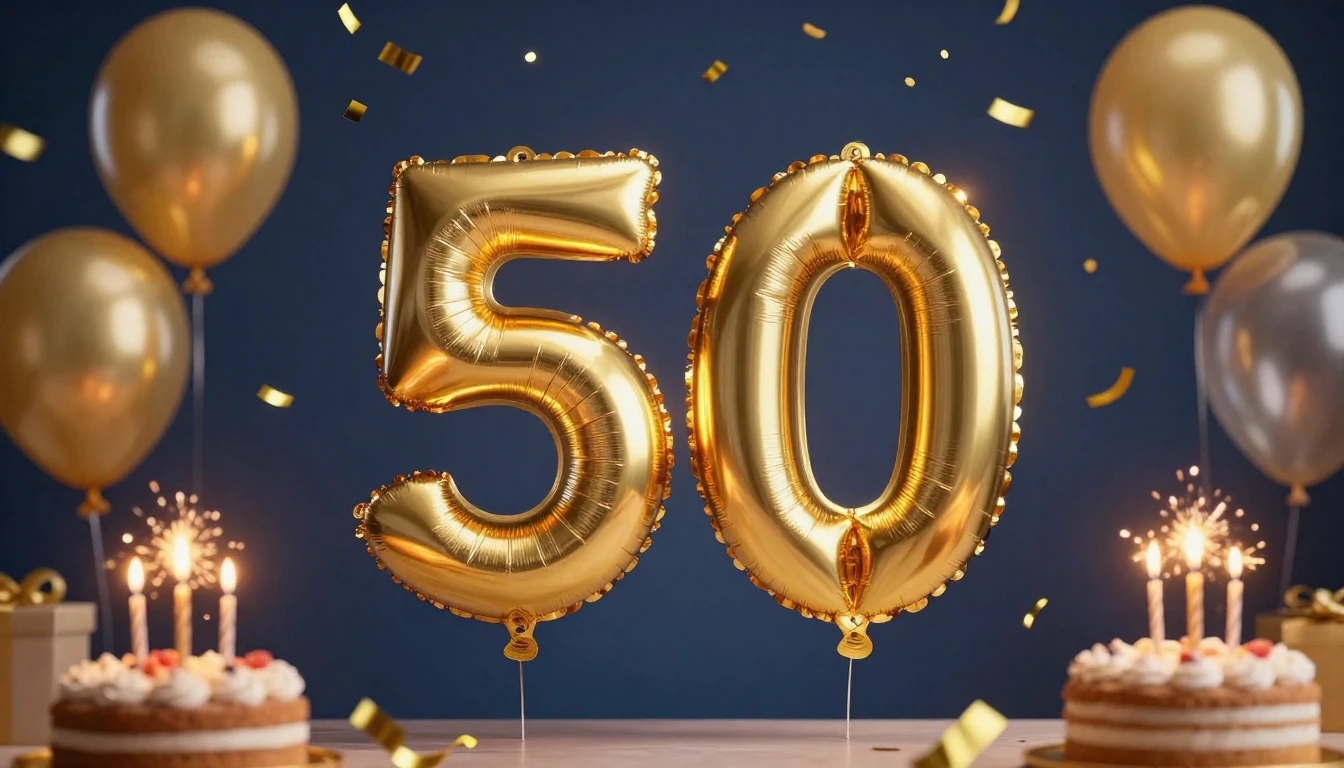 A festive and elegant birthday composition centering around ...