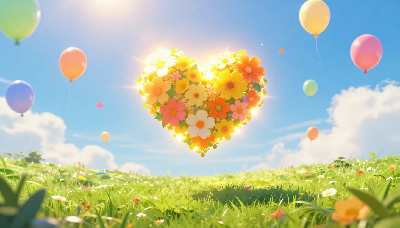 A vibrant and colorful scene representing universal happines...