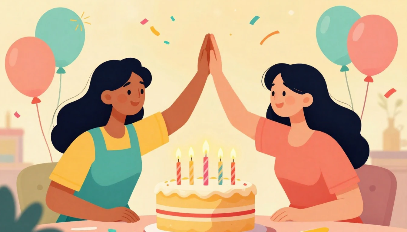 A vibrant and joyful illustration representing friendship an...