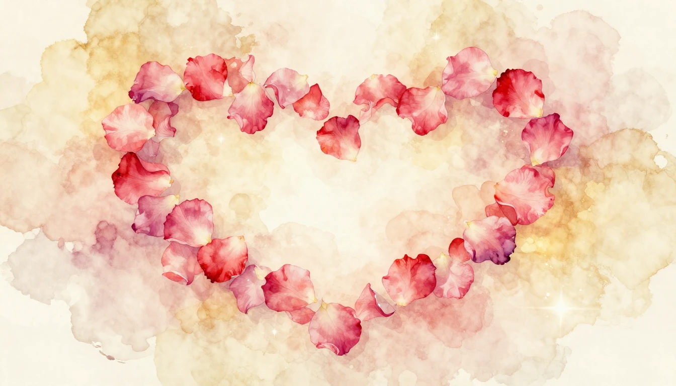 A soft watercolor painting of two intertwined hearts made of...