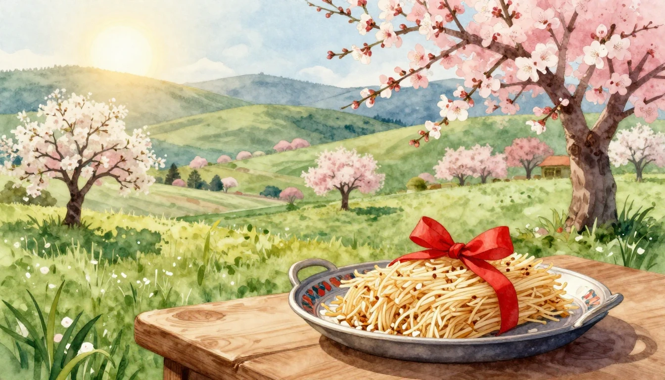 A beautiful watercolor painting of a lush green landscape du...