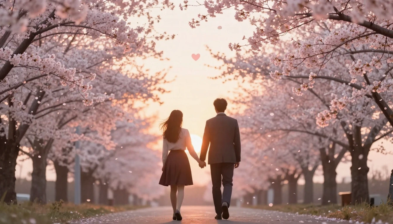 A romantic and dreamy composition featuring two silhouettes ...