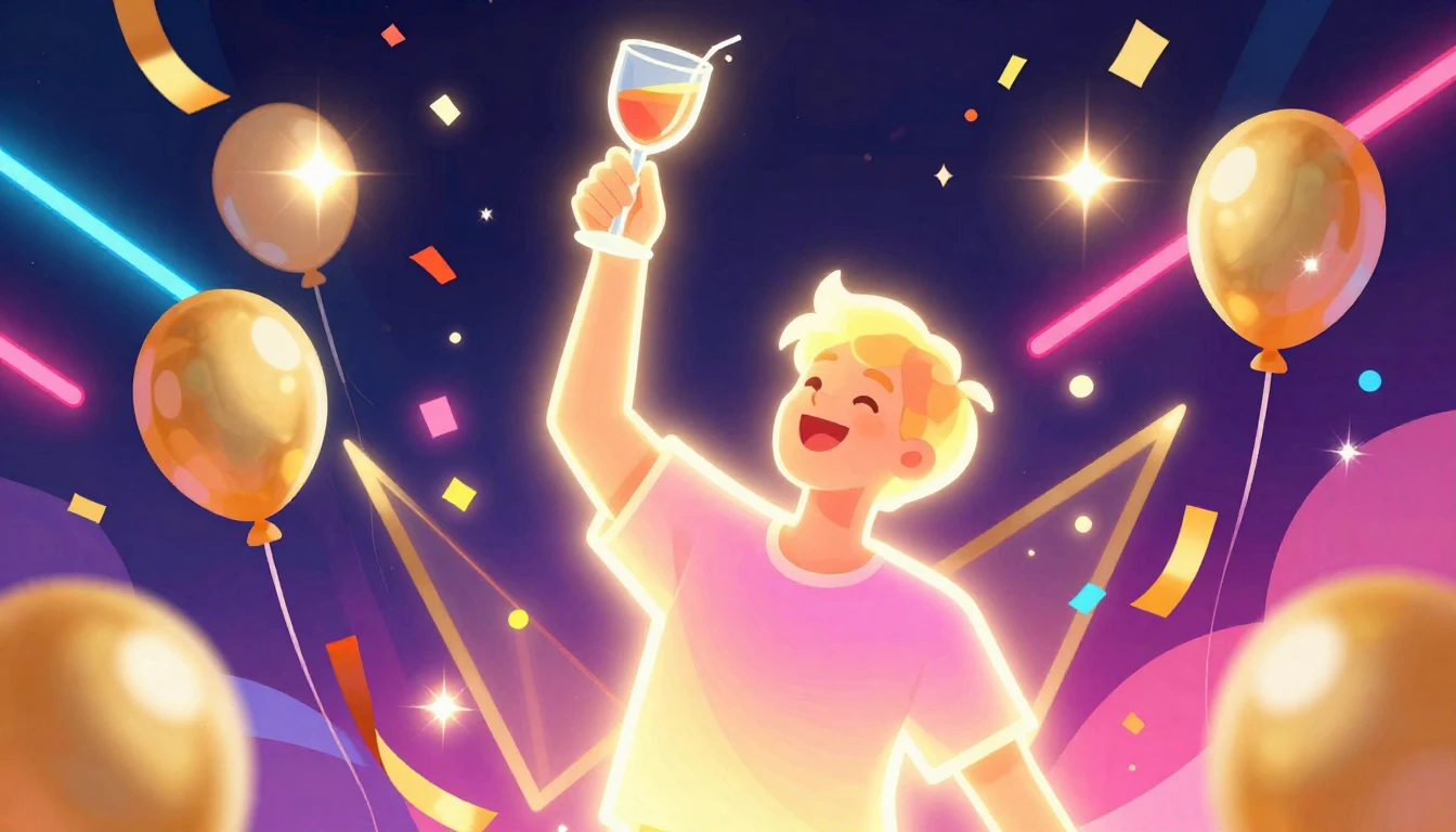 A vibrant and energetic digital art illustration celebrating...