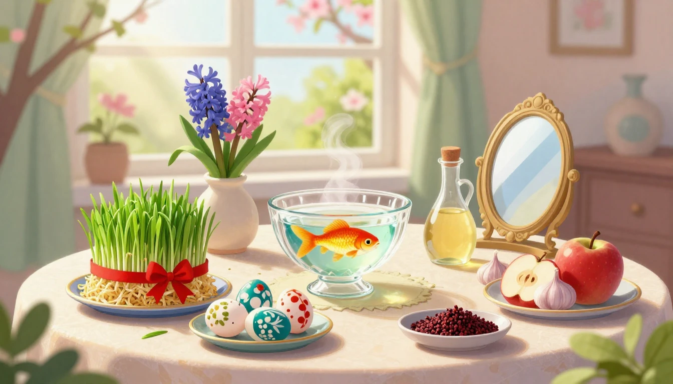 A vibrant digital art illustration of a traditional Persian ...