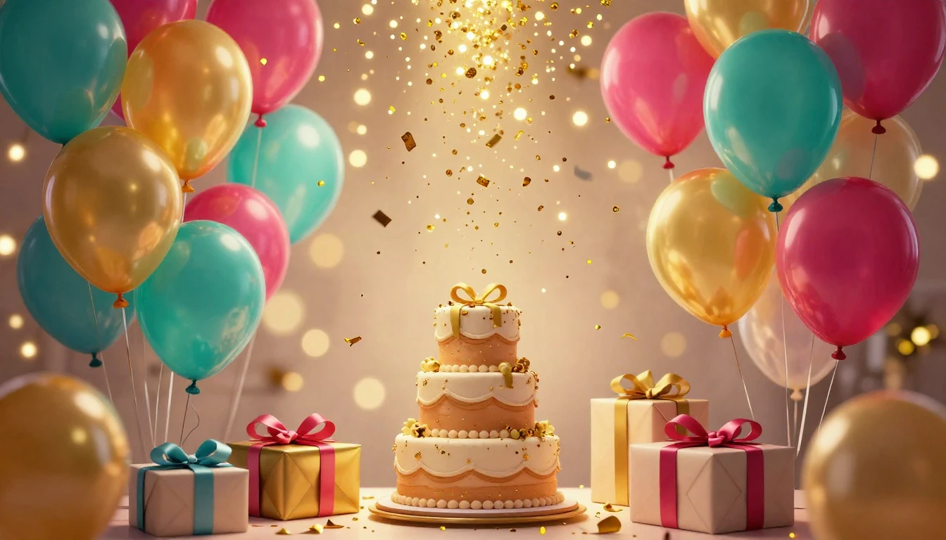 A vibrant and festive scene filled with a multitude of color...