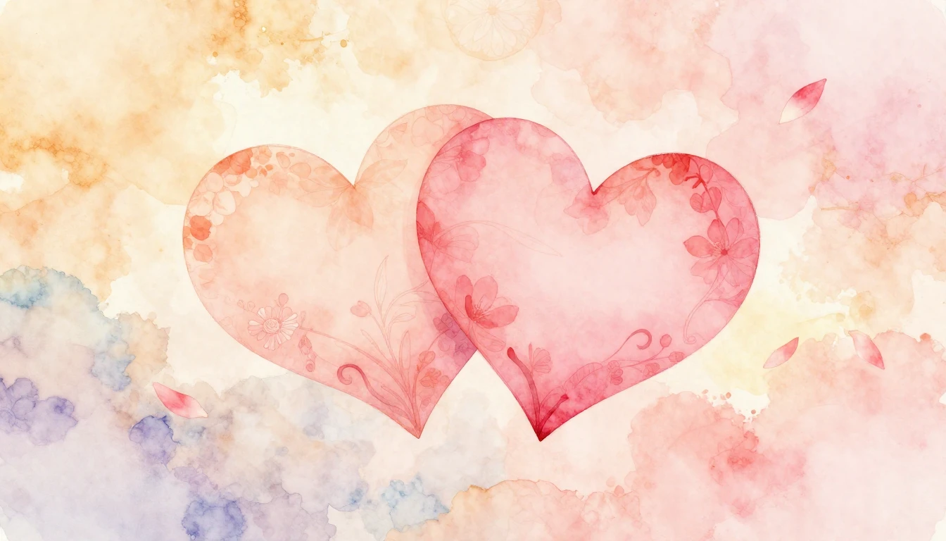 A beautiful watercolor painting of two stylized intertwined ...