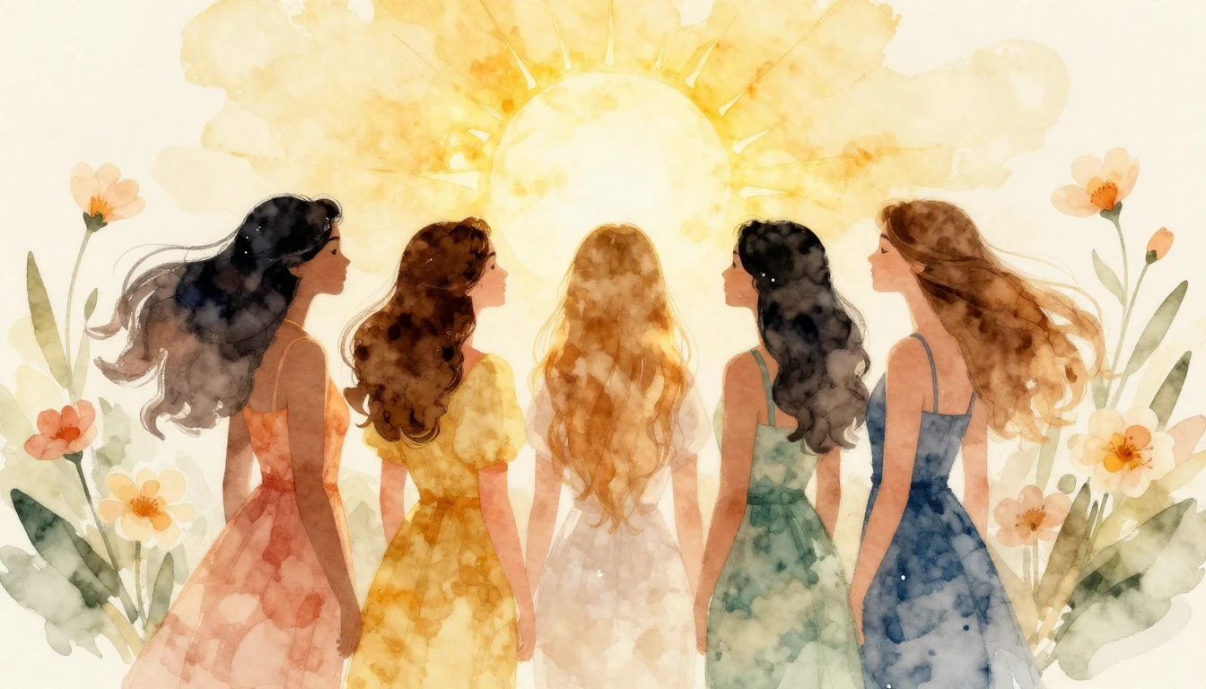 A beautiful and uplifting watercolor illustration of diverse...