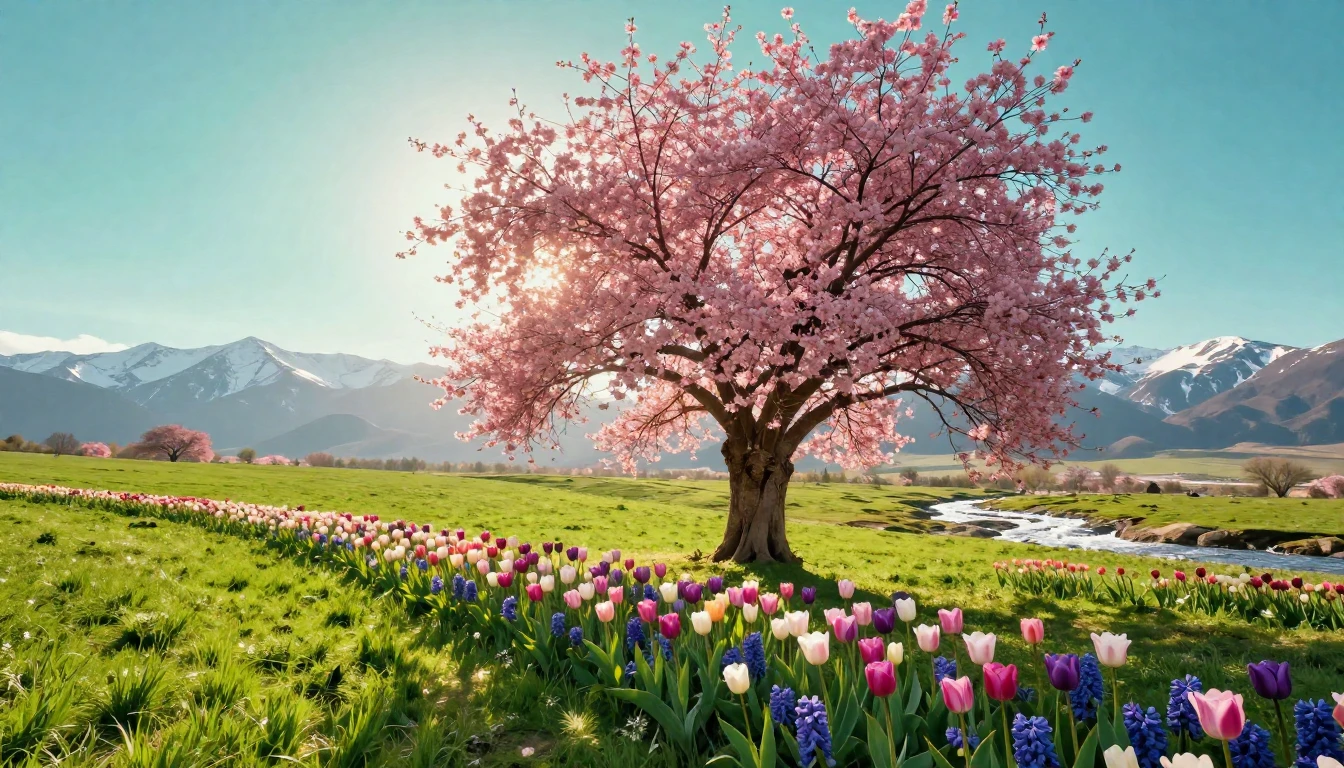 A breathtaking landscape representing the essence of Nowruz ...