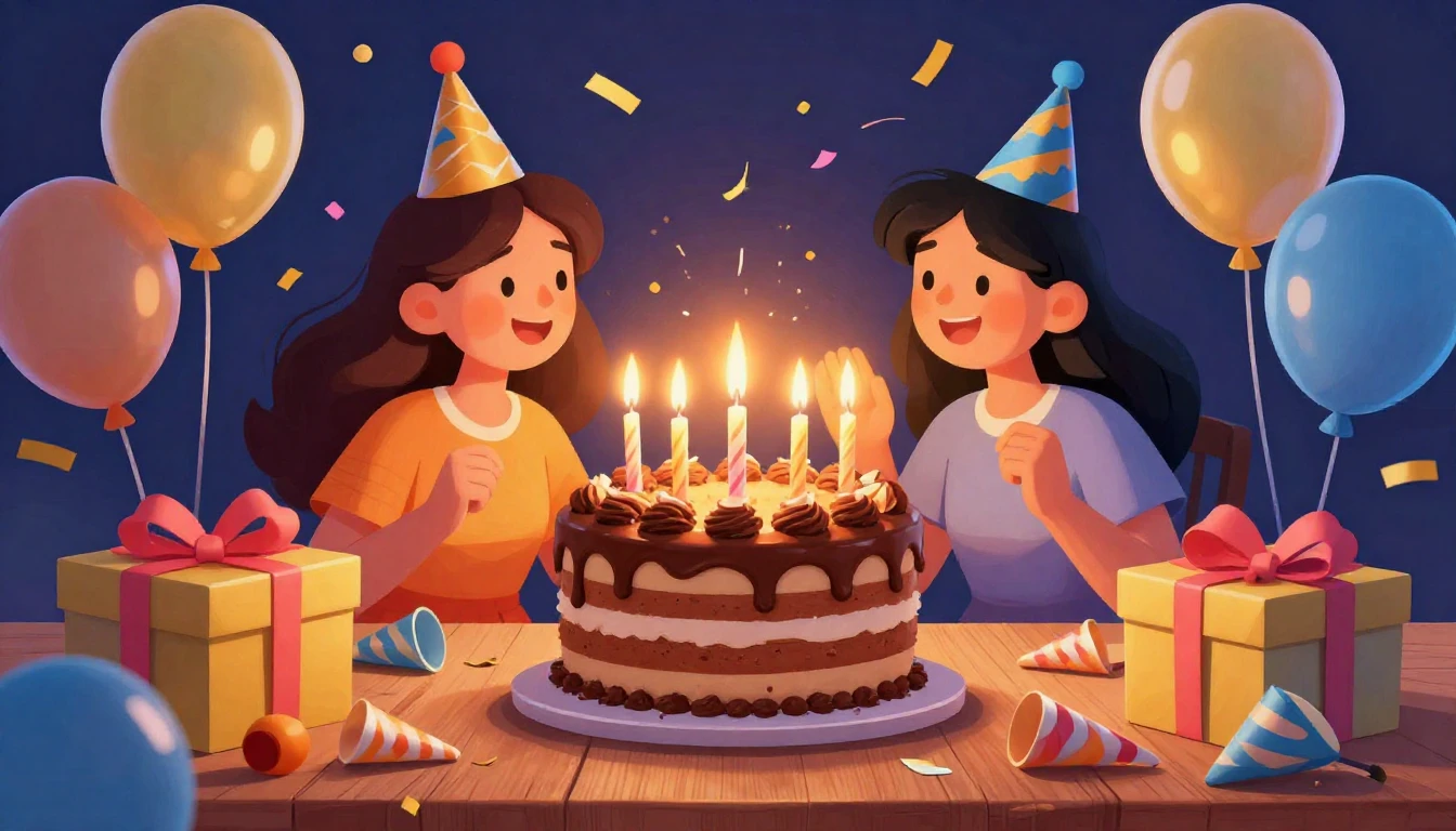 A vibrant and festive digital art illustration depicting a j...