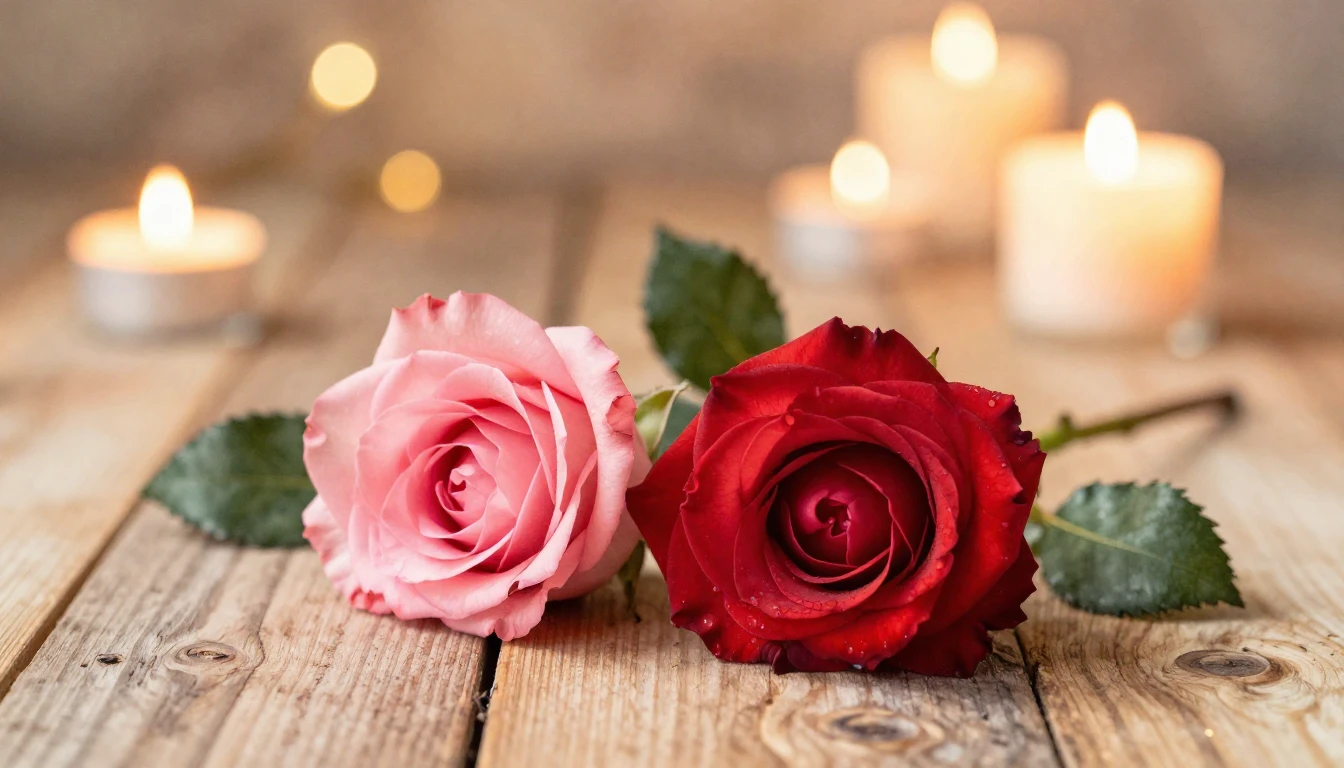 A beautiful watercolor illustration of a cozy romantic setti...