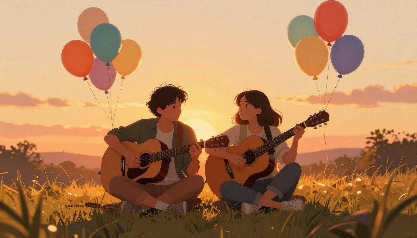 A heartwarming illustration of two friends sitting side by s...