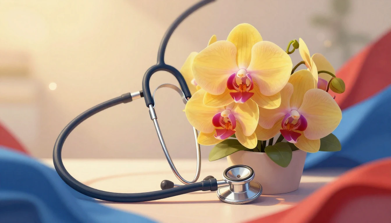 A high-quality digital illustration celebrating medical prof...