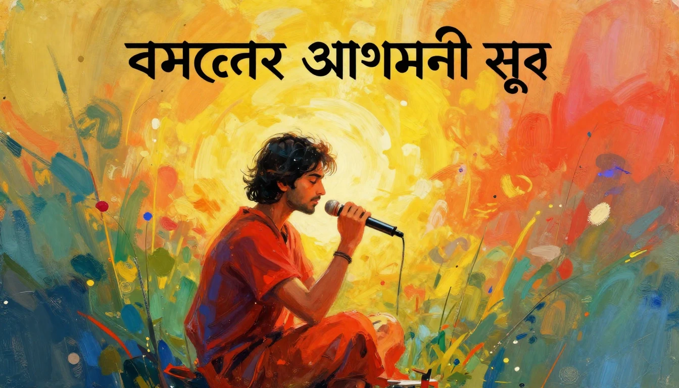Album cover art for instrumental music about বসন্তের আগমনী স...