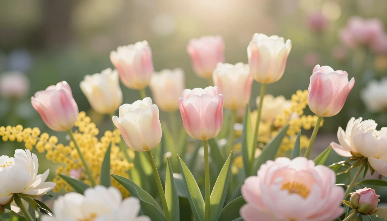 A beautiful and delicate composition of blooming spring flow...