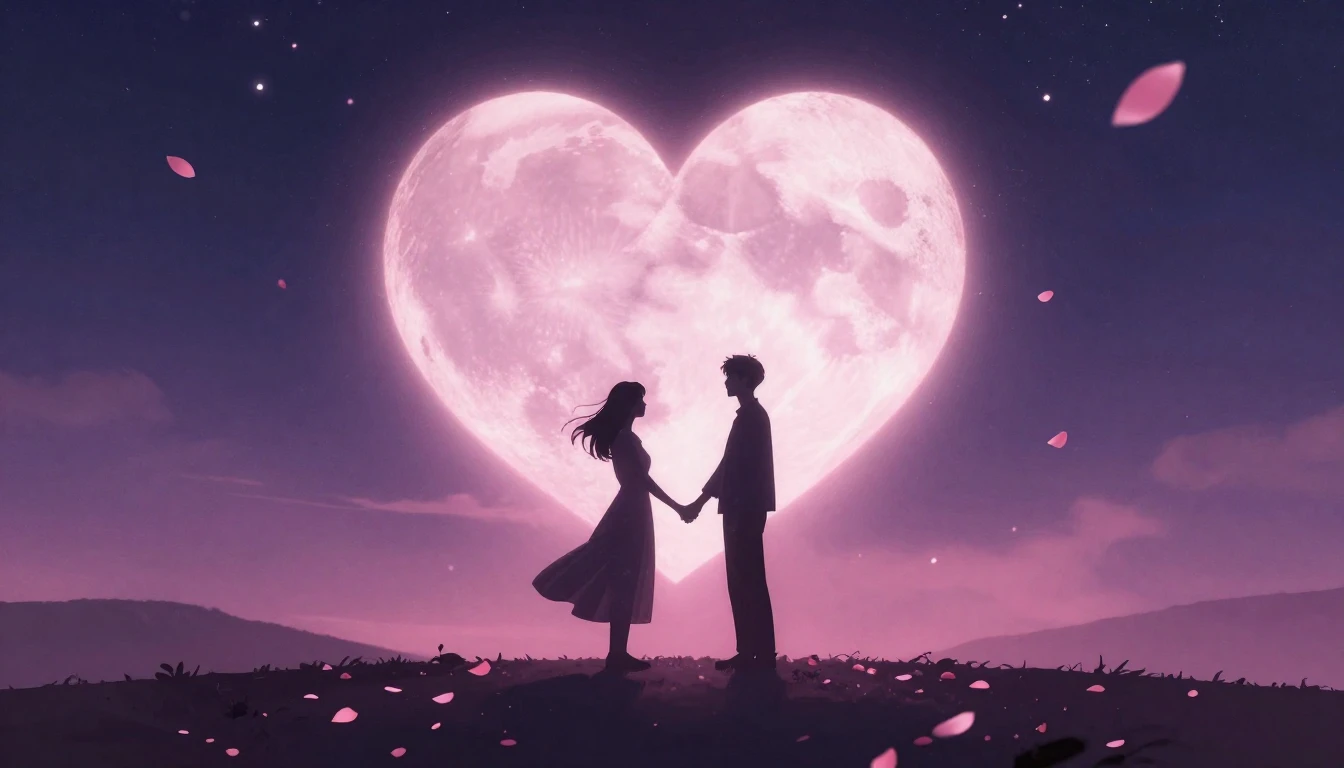 Romantic conceptual art for a song cover, a couple standing ...