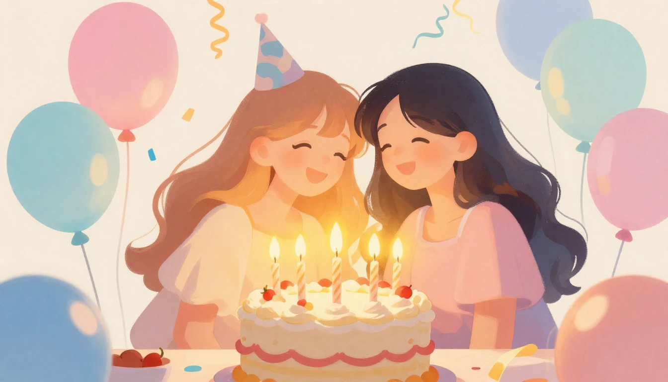 A vibrant and heartwarming digital art illustration celebrat...