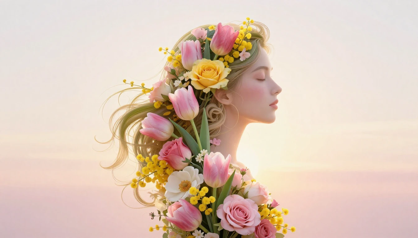 A beautiful and elegant composition symbolizing Women's Day....