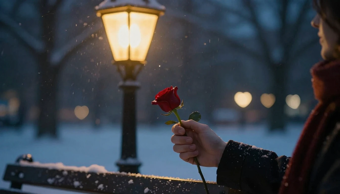 A romantic cinematic close-up shot of a couple holding hands...