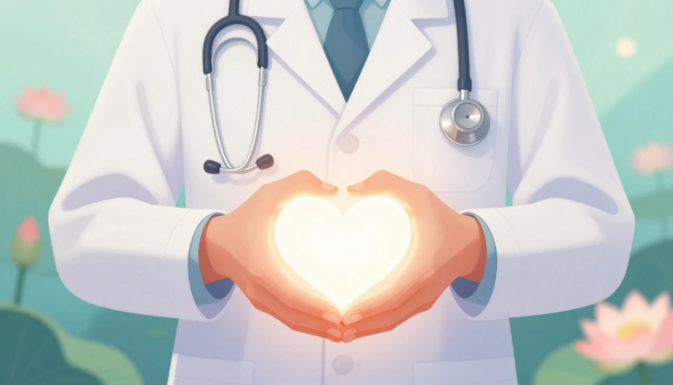 A digital art illustration representing hope and medical car...