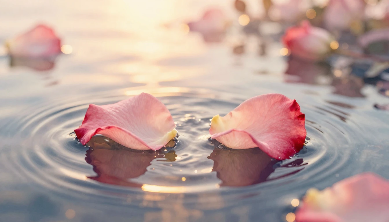 A delicate and ethereal watercolor painting depicting two in...