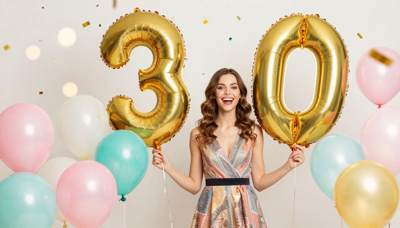 A vibrant and celebratory album cover featuring a stylish, h...