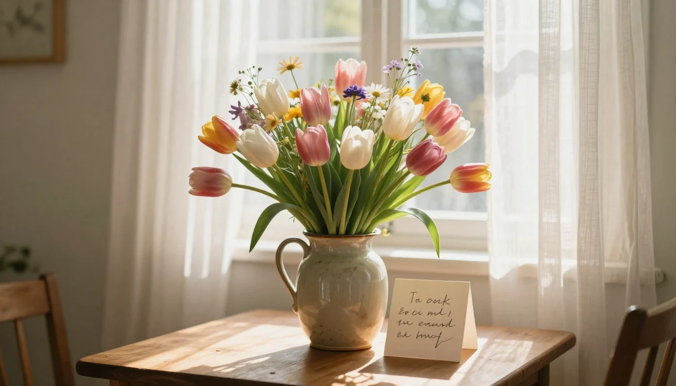 A heartwarming and soft composition featuring a large, beaut...