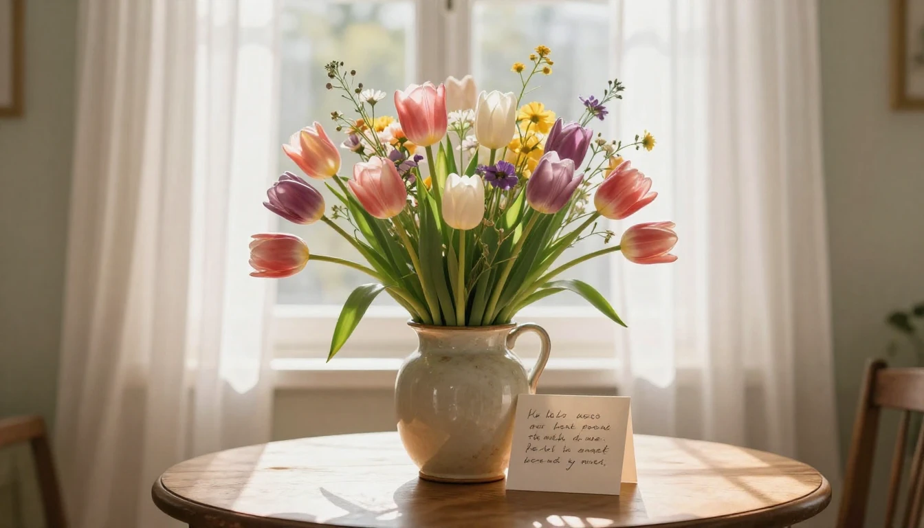 A heartwarming and soft composition featuring a large, beaut...