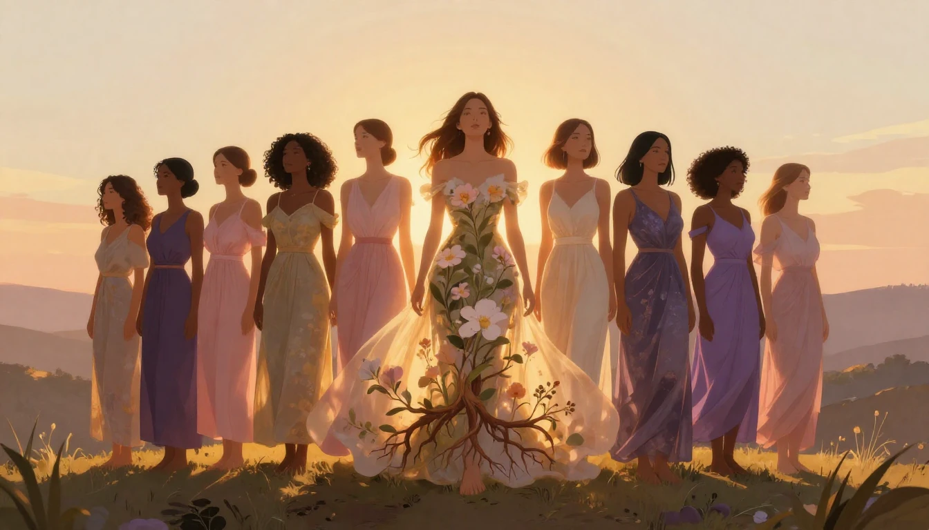 A stunning digital art illustration depicting a diverse grou...