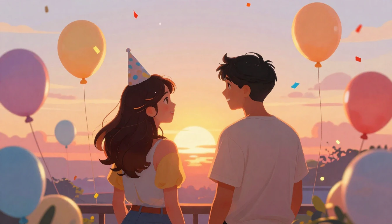 A vibrant and cheerful digital art illustration celebrating ...