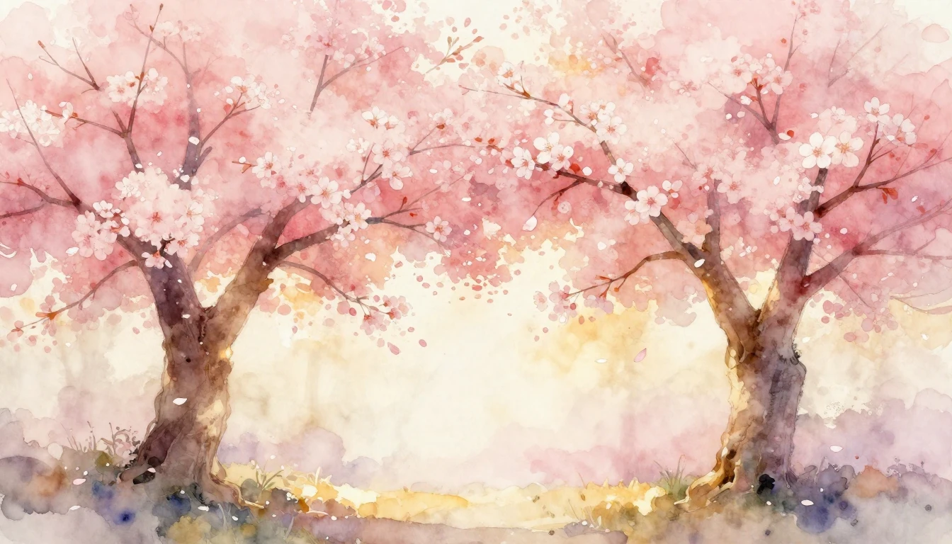 A dreamy and ethereal watercolor painting of two intertwined...