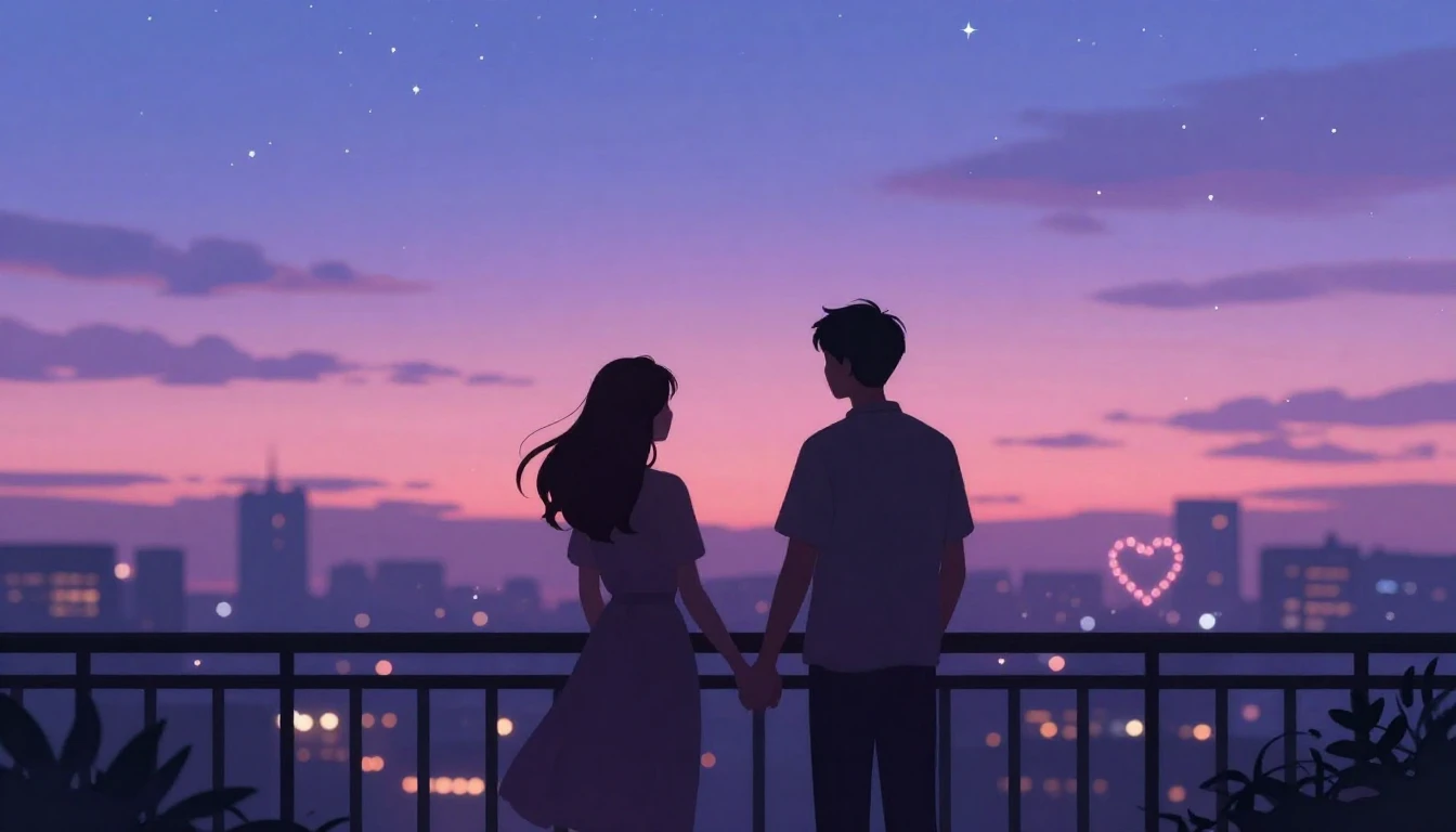 A romantic and dreamy digital art illustration representing ...