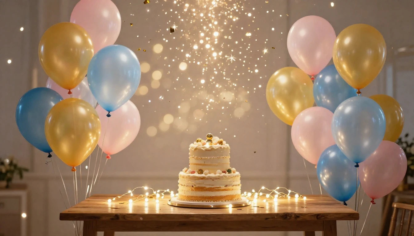 A vibrant and colorful celebration scene featuring numerous ...