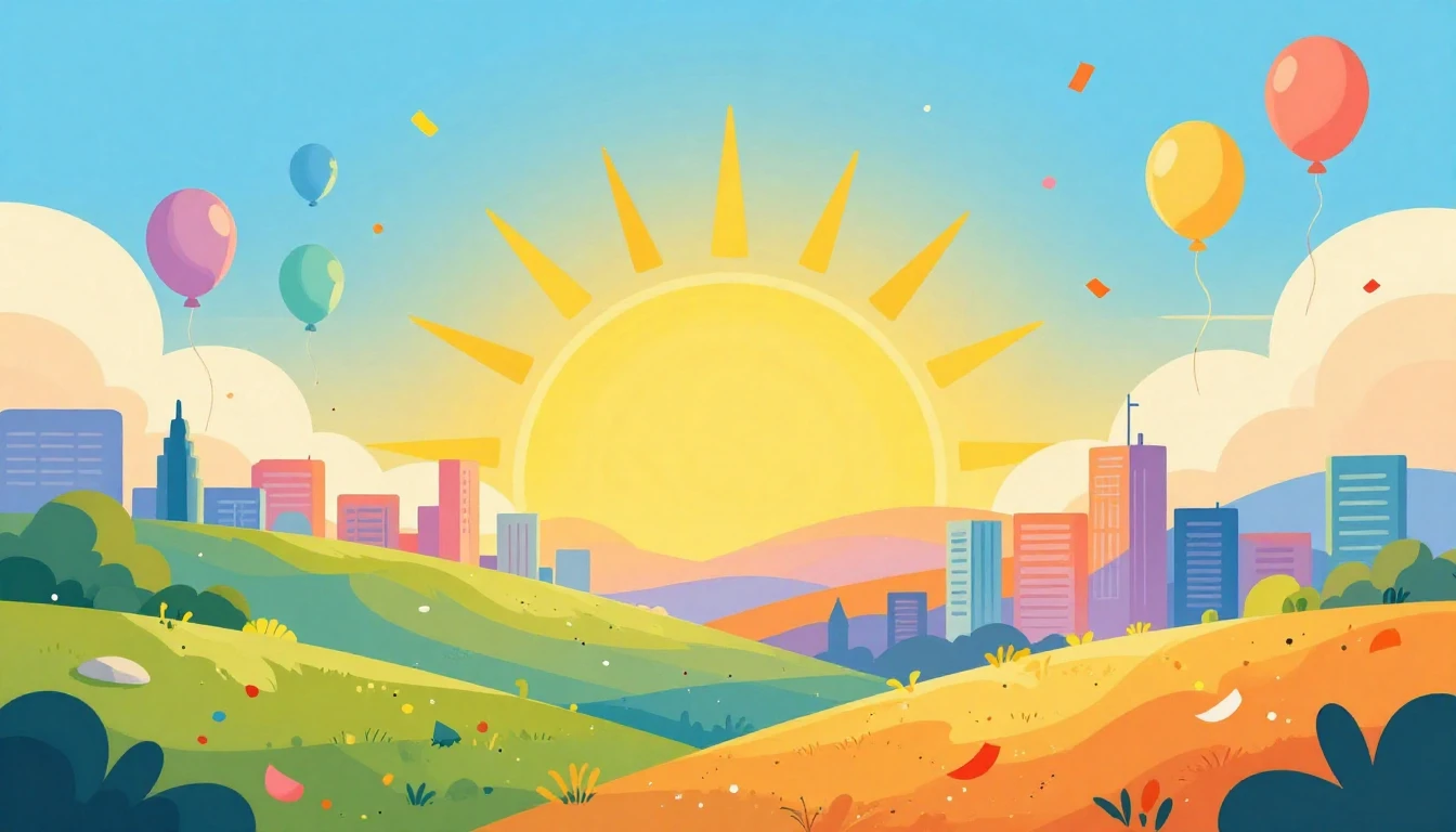 A vibrant and colorful digital illustration celebrating glob...