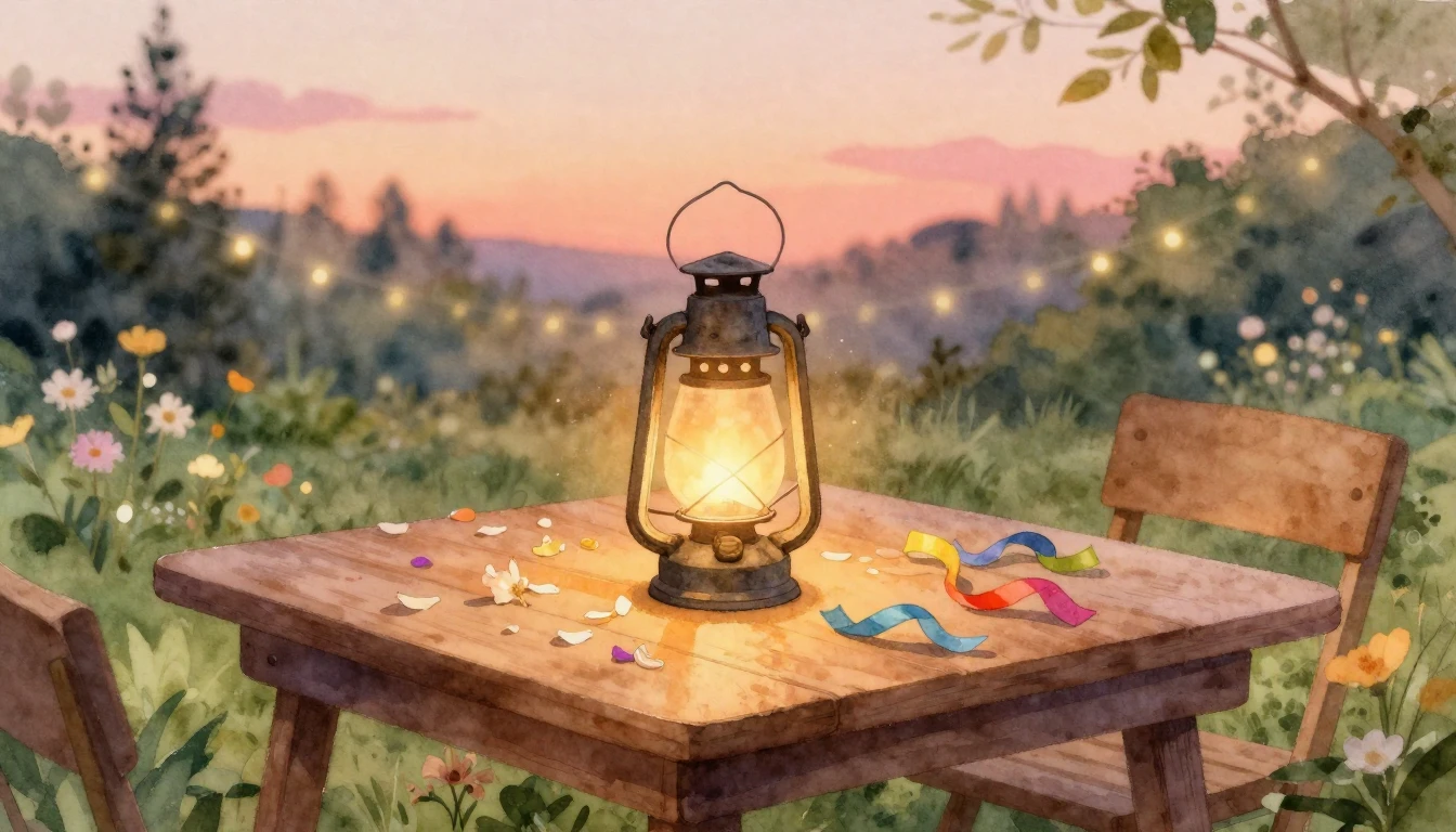 A beautiful and soft watercolor illustration of a cozy woode...