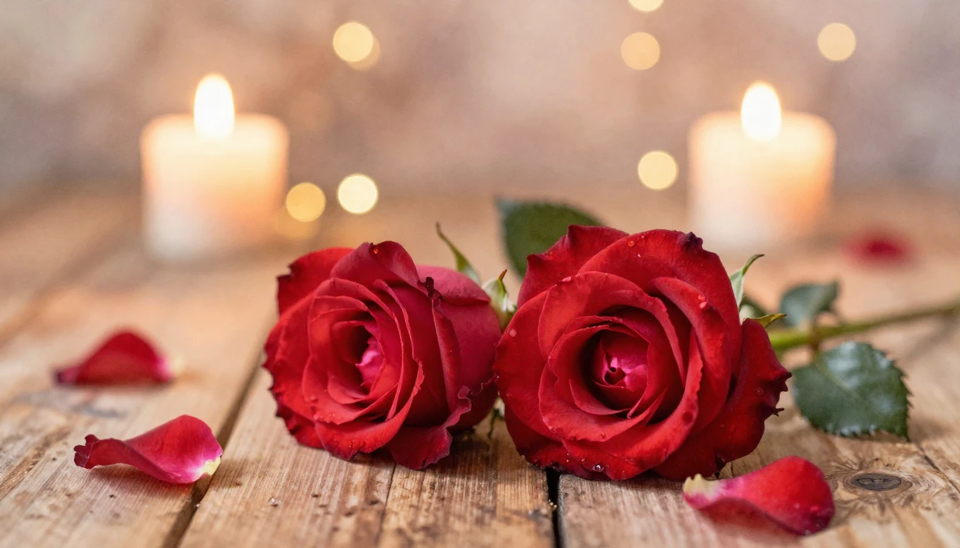 A soft and ethereal watercolor painting of two delicate red ...