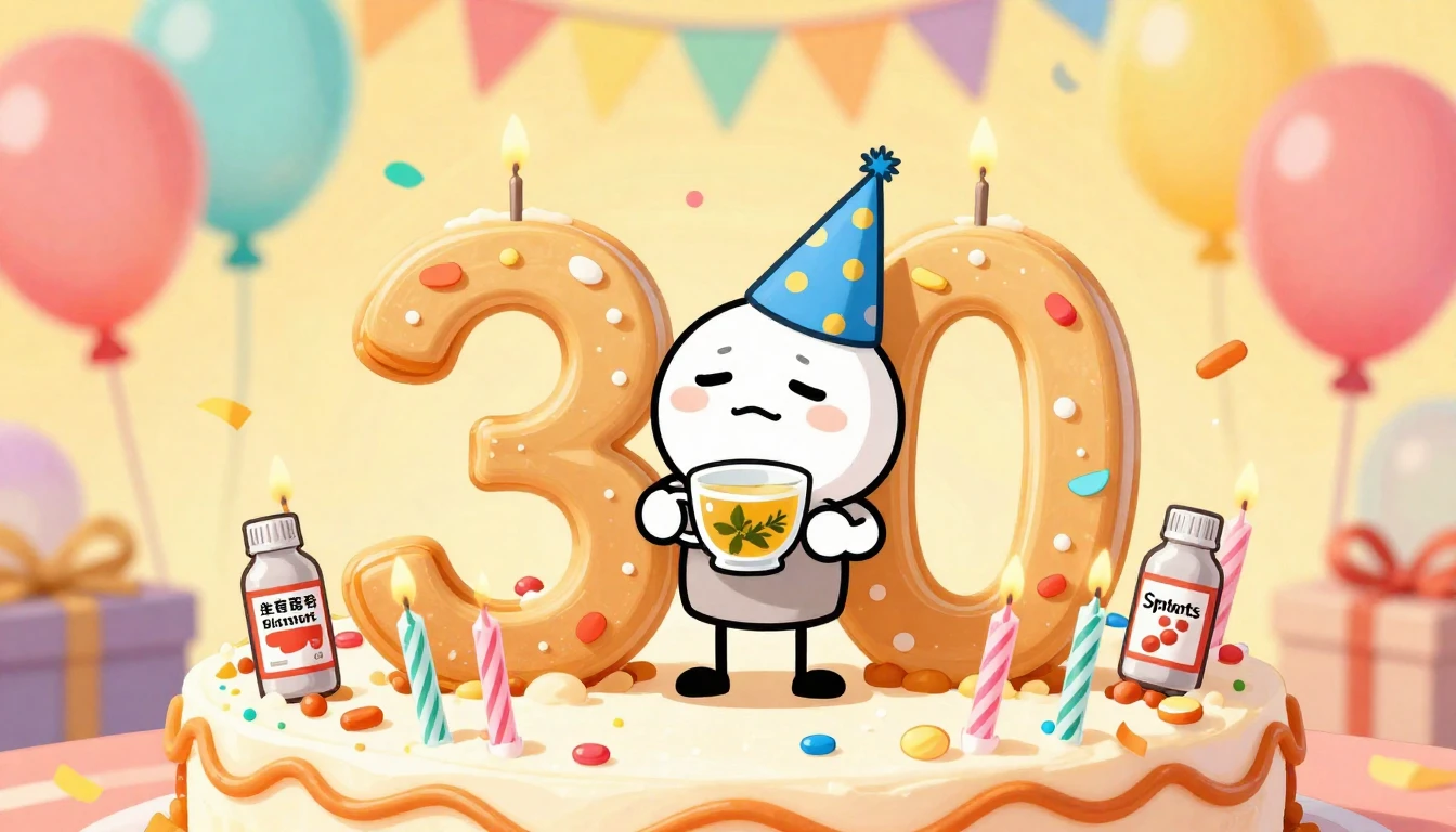 A humorous illustration of a birthday cake shaped like the n...