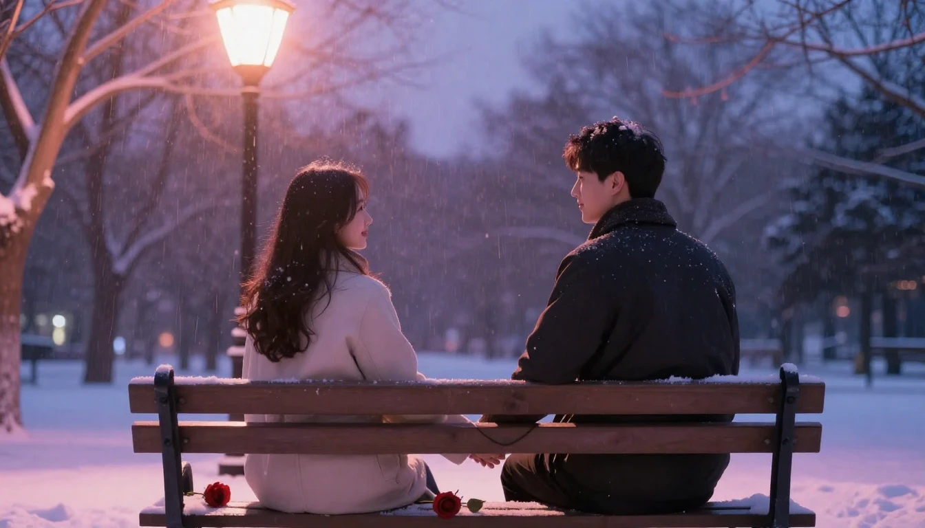 A romantic and intimate scene of a couple holding hands on a...
