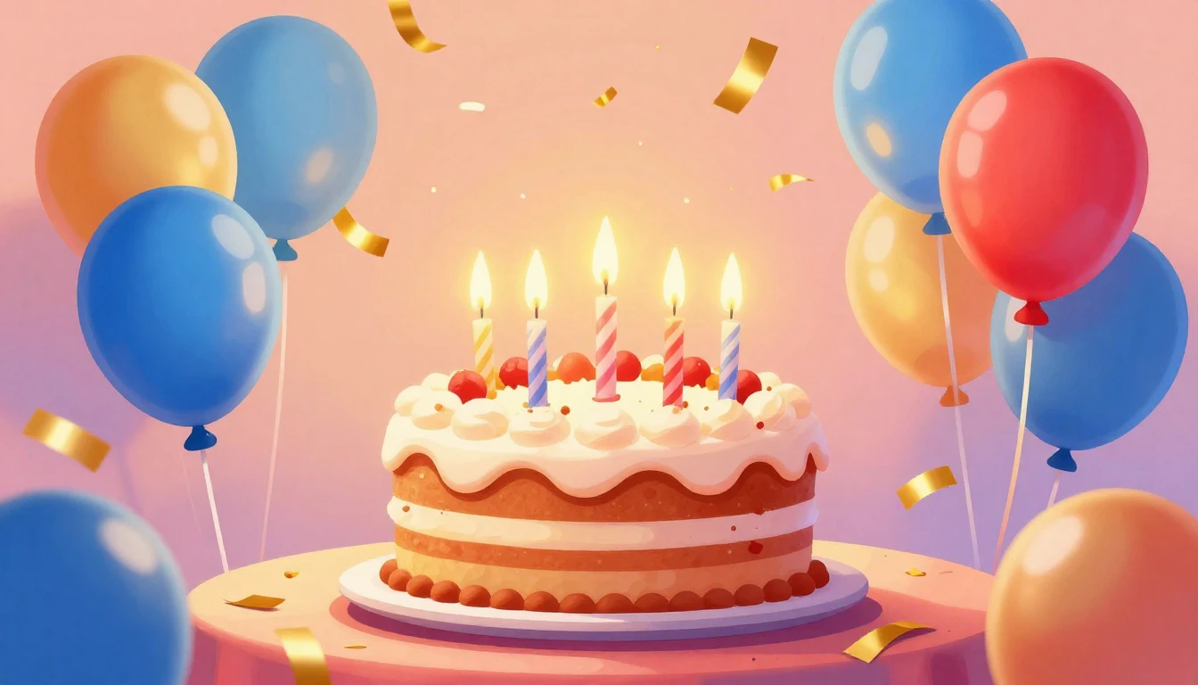 A vibrant and festive digital art illustration representing ...