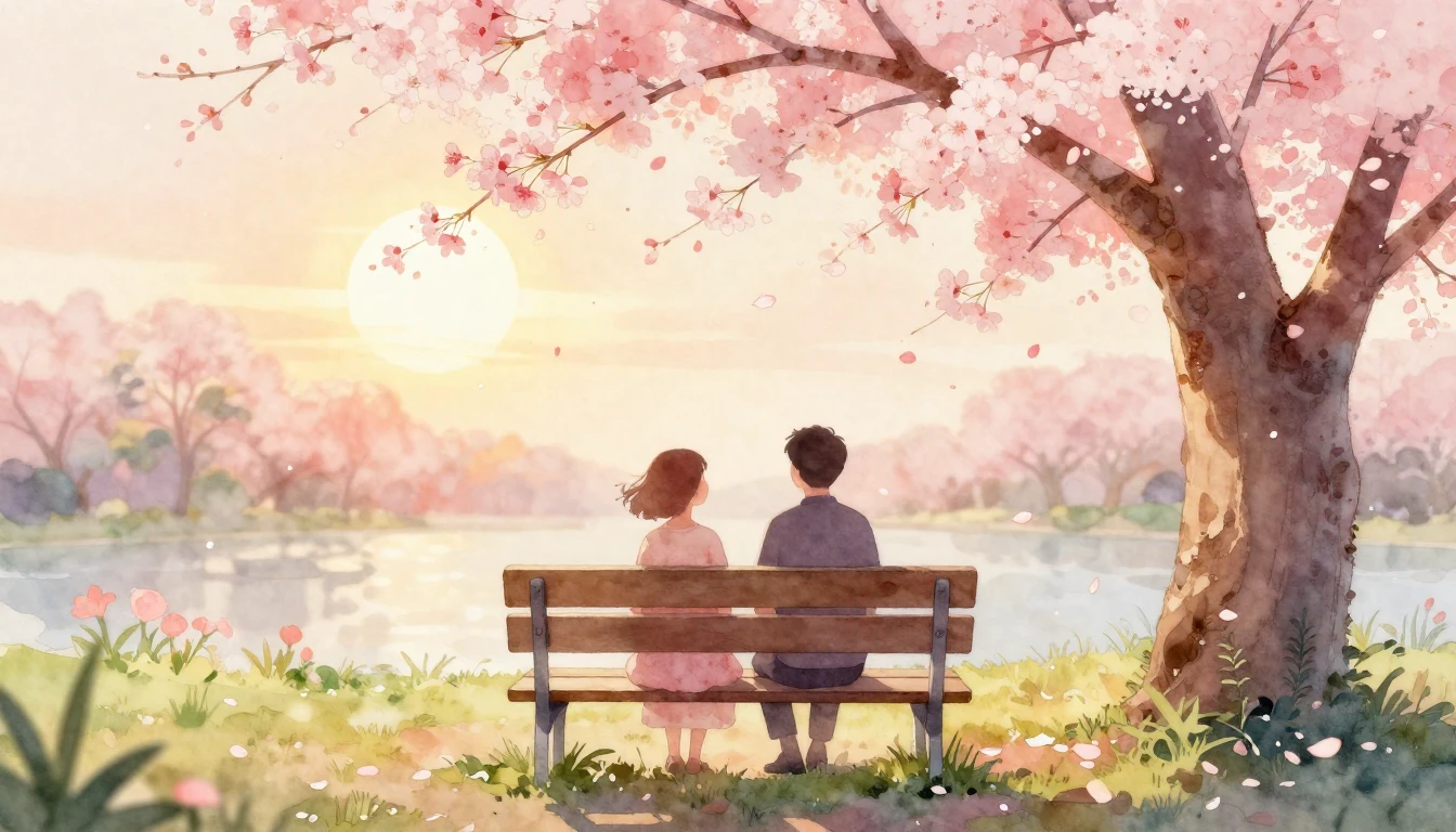 A beautiful and soft watercolor painting depicting two styli...