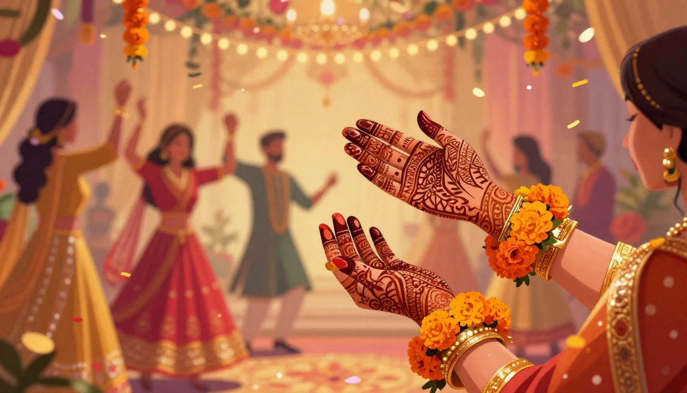 A vibrant and festive digital art illustration representing ...