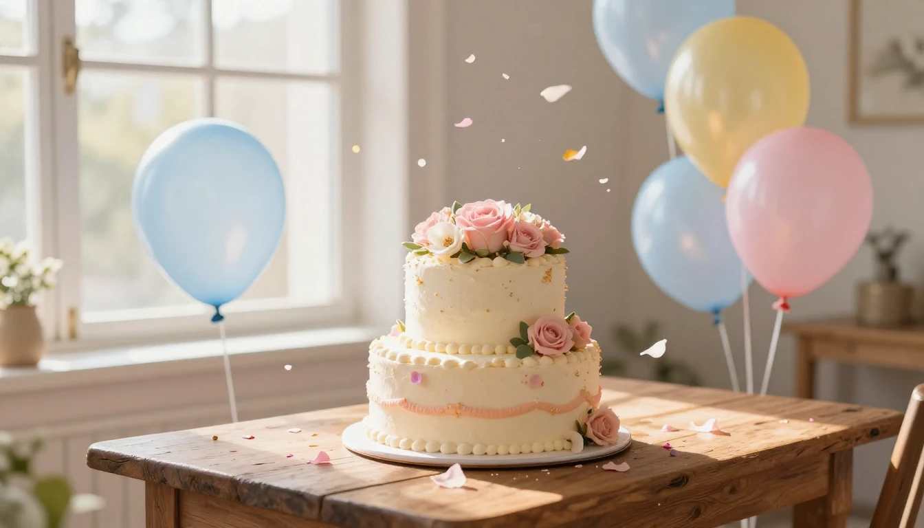 A whimsical and festive scene featuring a large, beautifully...