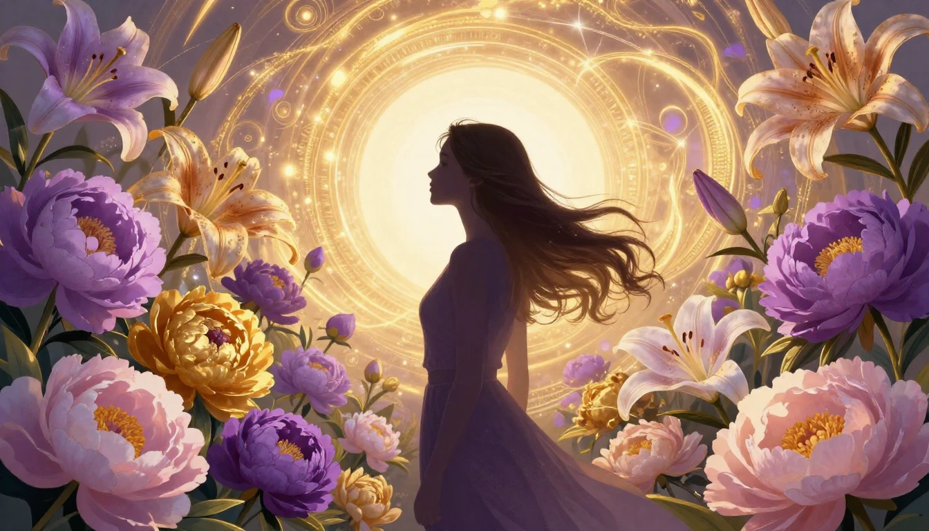 A vibrant and symbolic composition celebrating femininity an...