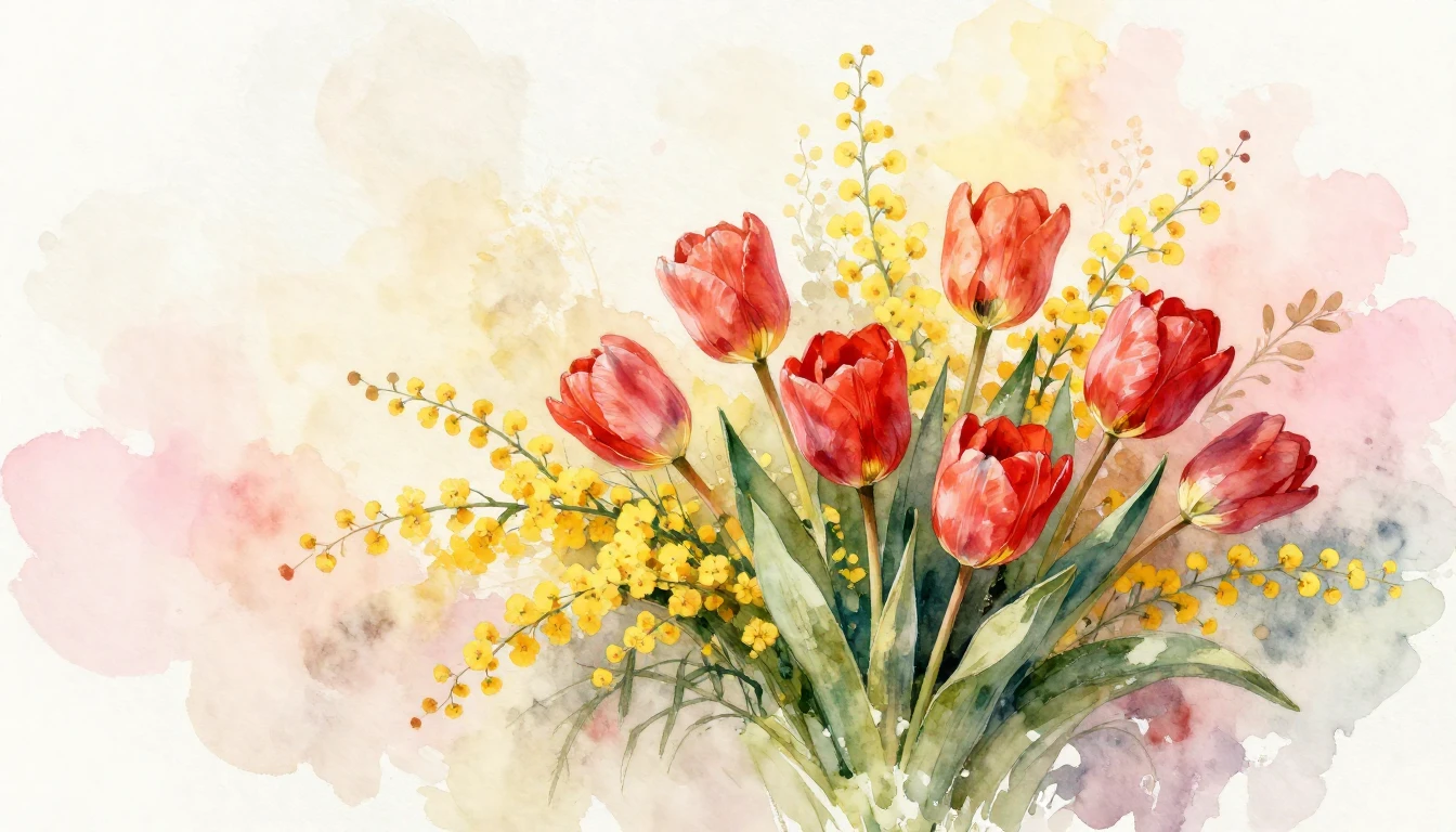 A gentle and artistic watercolor painting celebrating Intern...