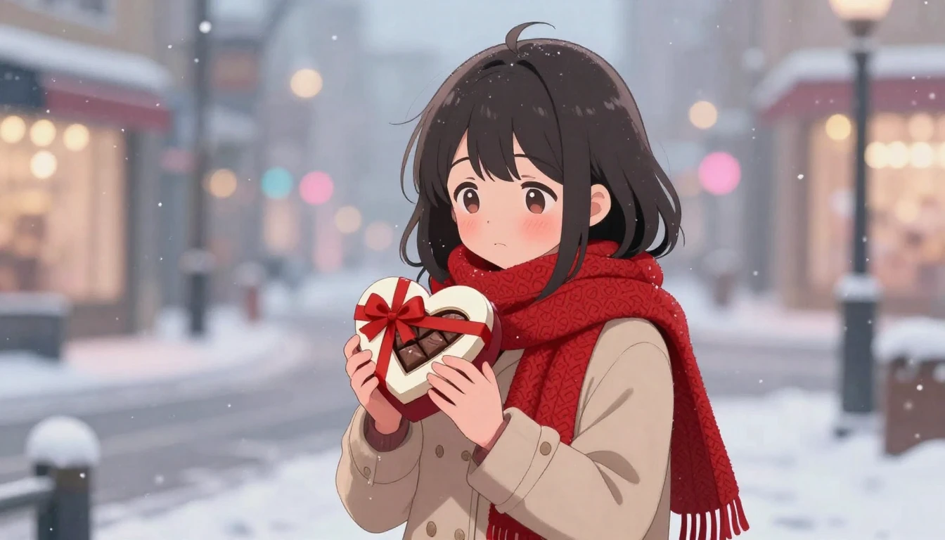 A high-quality anime style illustration of a young girl stan...