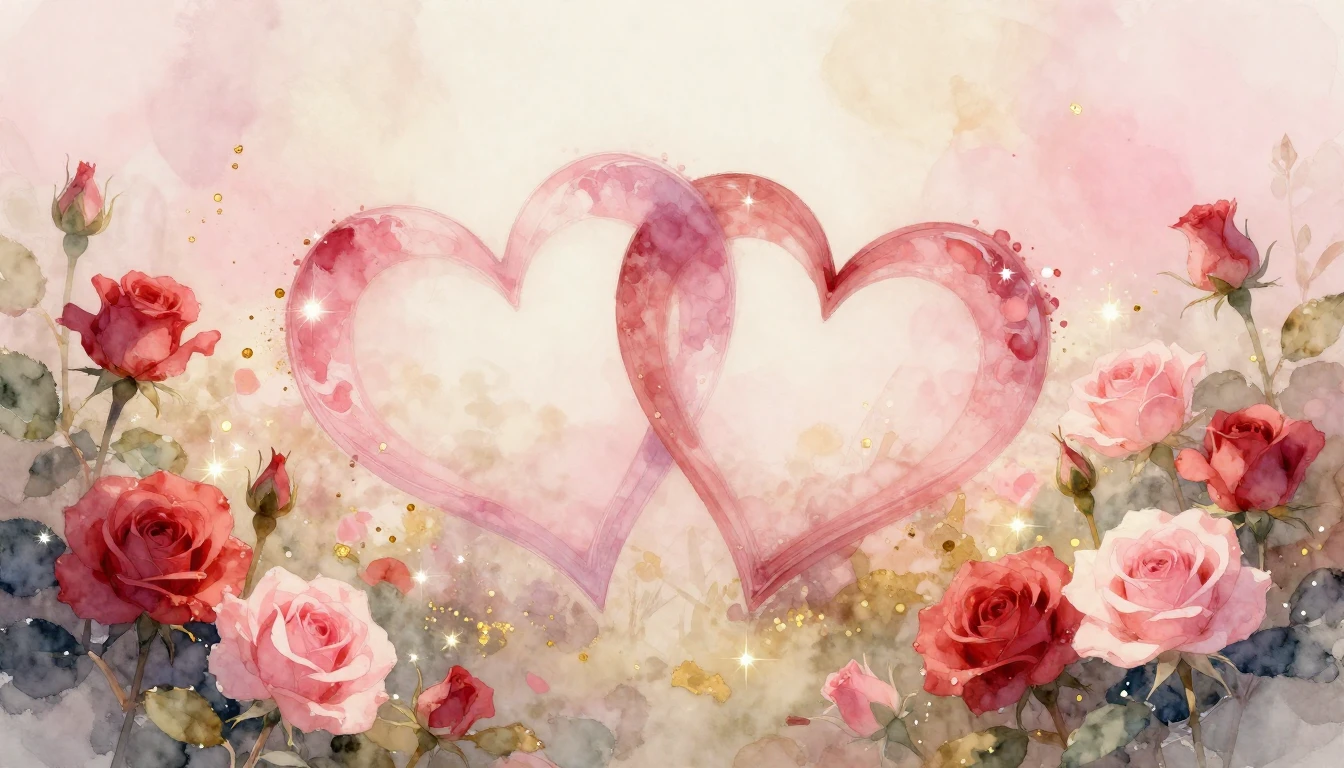 A delicate and ethereal watercolor painting depicting two st...