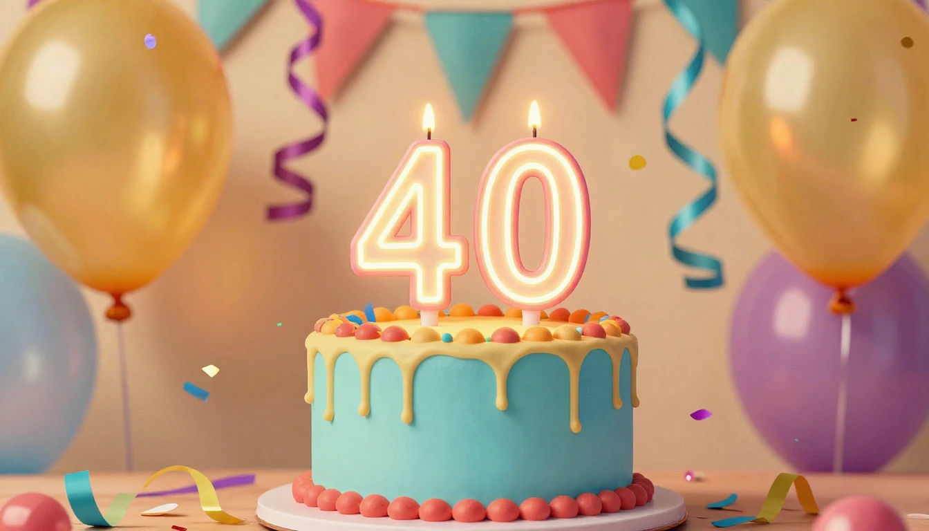 A vibrant and colorful birthday party scene centered around ...