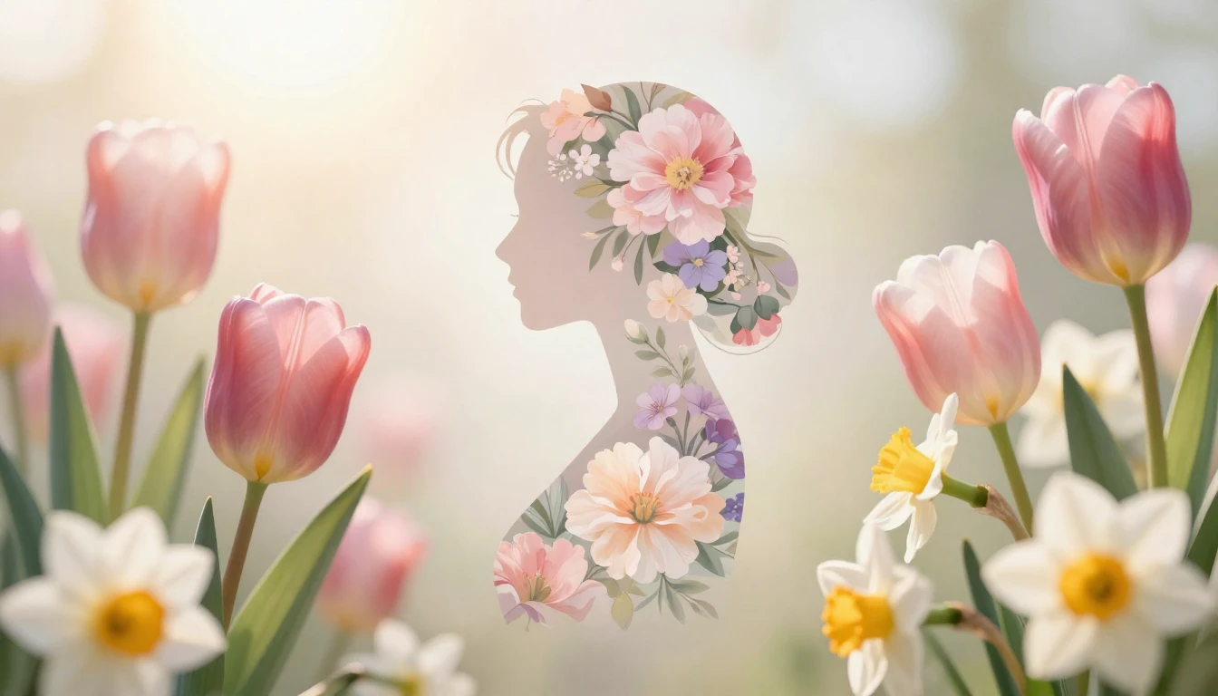 A beautiful, elegant composition featuring a variety of bloo...